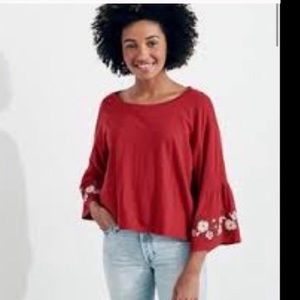 Hollister Embroidered bell - sleeves top shirt L